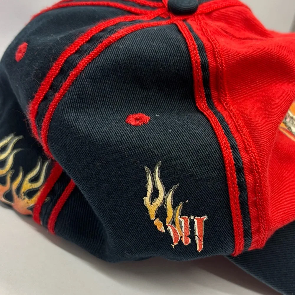 Vintage y2k Mickey kids hat with flames, Super Star embroidery